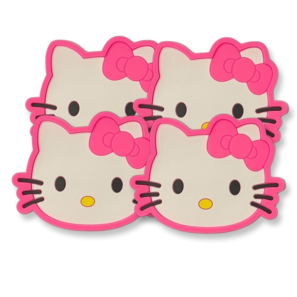 Hello kitty face silicone coasters set of 4. NWT